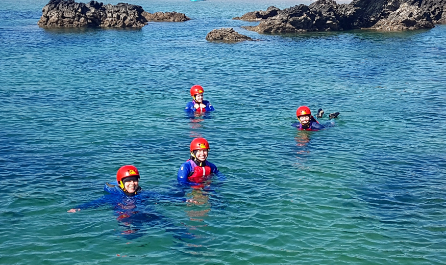 A family coasteering in Anglesey North Wales